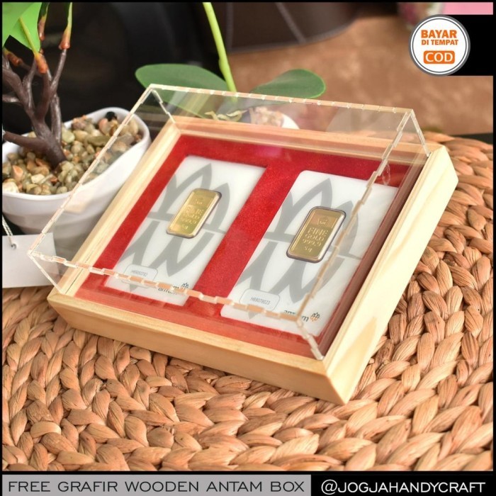 Gratis Grafir - Kotak Mahar Seserahan Tempat Emas Antam Kayu Akrilik 2