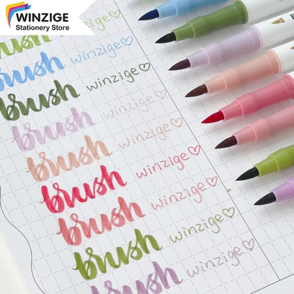 

er-87 Winzige 4Pcs Brush Pen Set Calligraphy Soft Brush Pen Dual Tip Lettering Aesthetic Vintage Warna Warni Brush Marker Pena Kuas Warna Pulpen Pena Kaligrafi Coloring Markers Viral