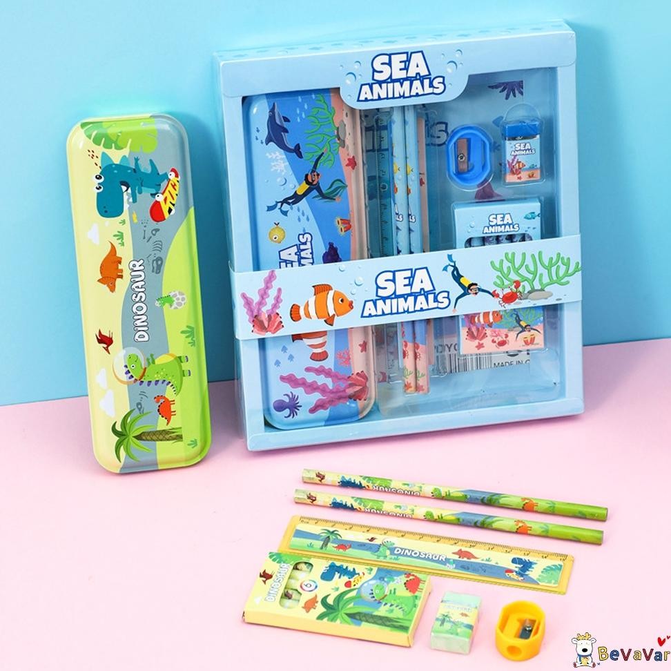 

fb-4 BEVAVAR Kotak Pensil Anak Sd Kartun Stationery Set Lengkap Alat Tulis Set Premium