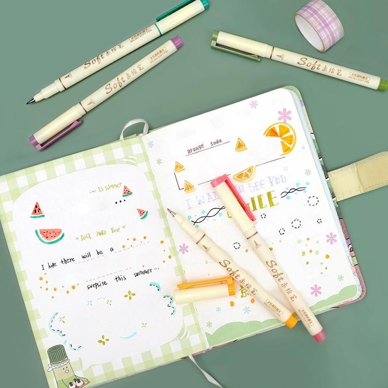 

IQR-914 3 Pieces/Set Soft Head Colorful Calligraphy Pen Brush Ink Drawing Painting Graffiti Art Pen School Stationery Supplies Viral