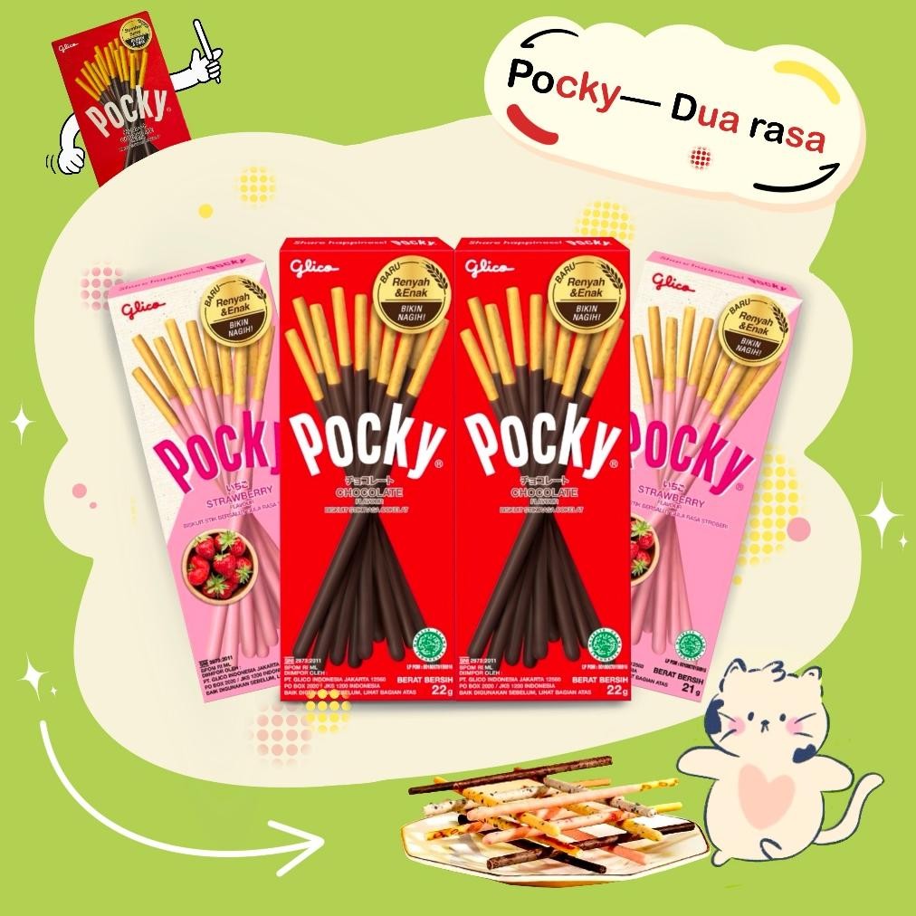 

Glico Pocky :1pcs Chocolate22g&Strawberry22g&cookies cream Stick Biscuit