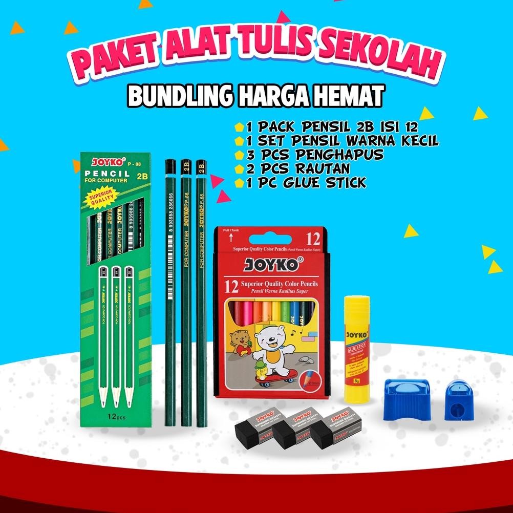 

Promo Hemat! Paket alat tulis sekolah pintar /paket ATK sekolah hemat lengkap Joyko Termurah