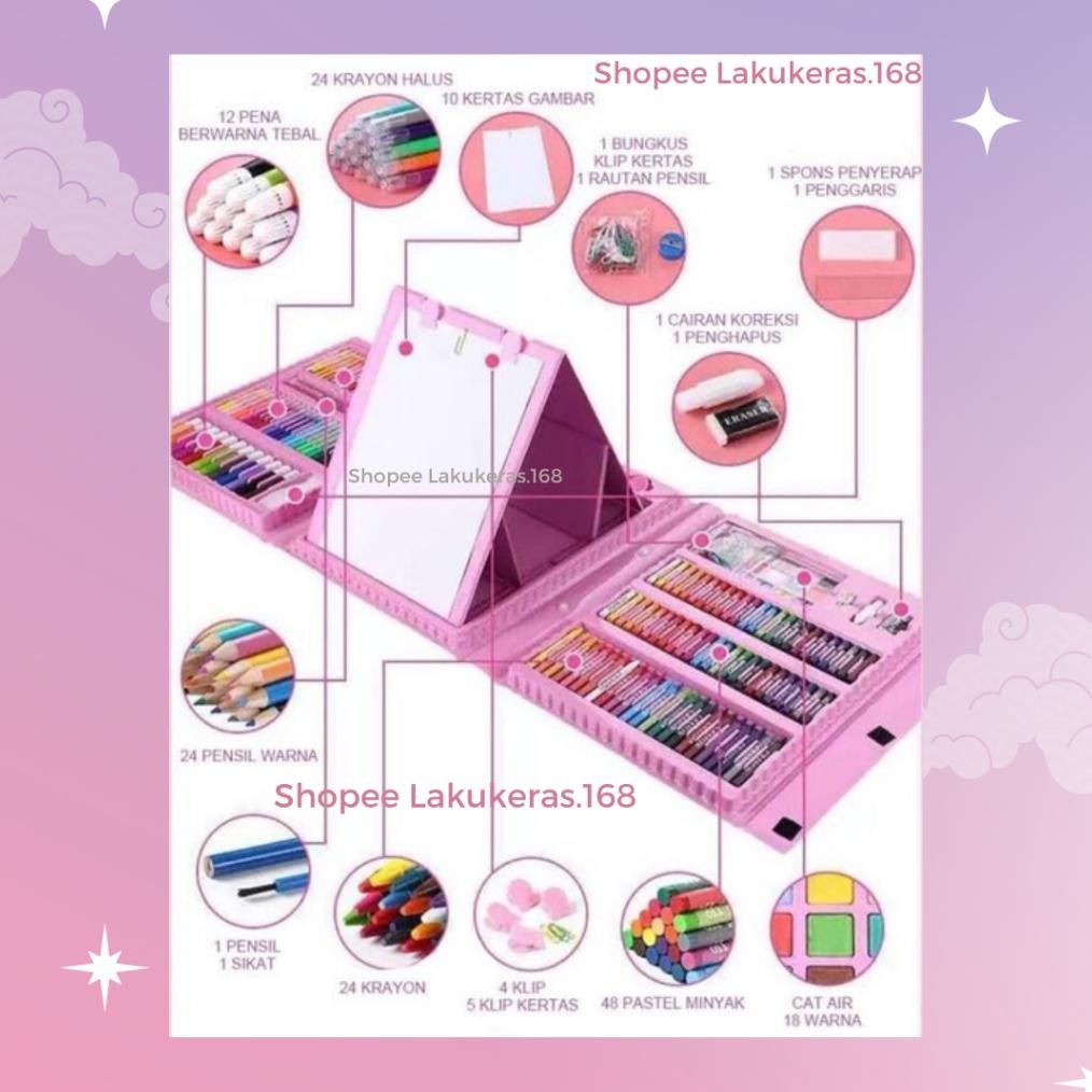 

h-4 Crayon Art Set Colouring Box/ Krayon Lengkap/ Set Mewarnai Viral
