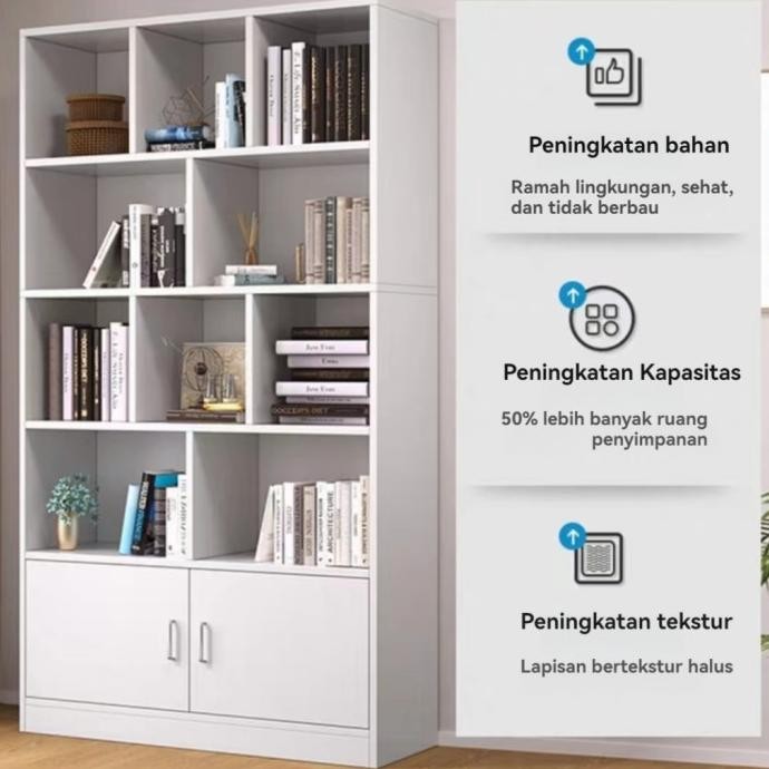 Highline Rak Buku Lemari Buku Rak Pajangan Rak Multifungsi Lemari Penyimpanan Lemari Buku Serbaguna