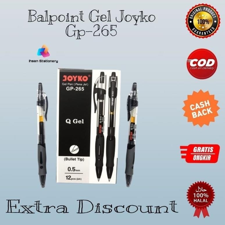 

fs-6 Ballpoint Joyko Q Gel 265 Isi 12 Pcs (1 Lusin) Berkualitas