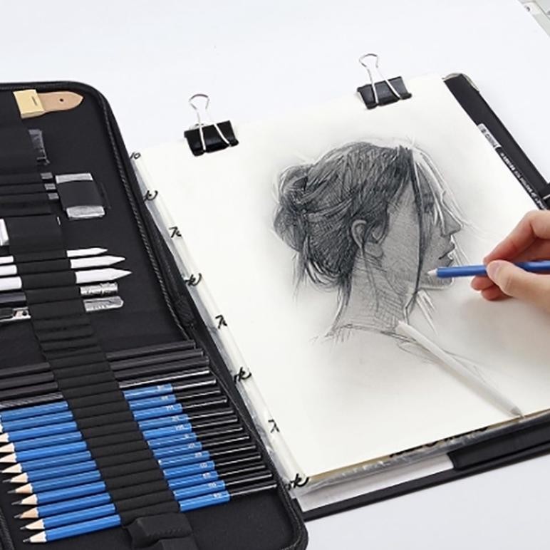 

ukd-23 33/35PCS/Set Sketch Pencil Pisau Penghapus dan Pensil Gambar untuk Keperluan Sekolah Pencil Drawing Set Termurah