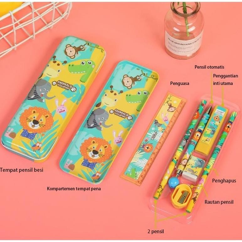 

et-98 Sekolah / Kotak Pensil / Alat Tulis/Cute Stationery Untuk Hadiah Anak / Kotak Pensil Anak Set 7In1 Termurah