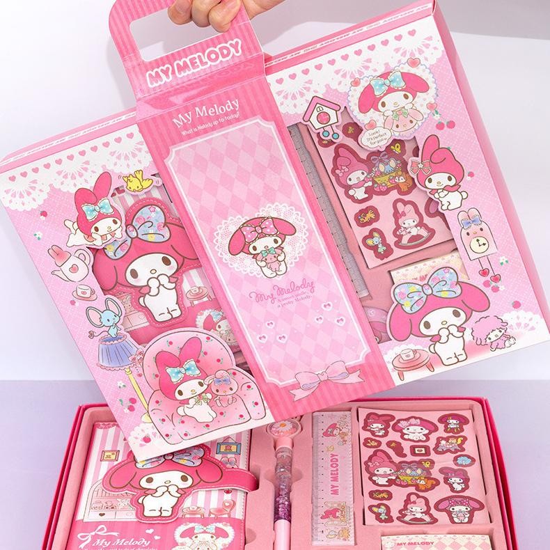 

QIG-1722 9 IN 1 GIFT BOX ALAT TULIS SANRIO / SET ALAT TULIS SANRIO / STATIONARY GIFT BOX KUROMI MELODY Berkualitas