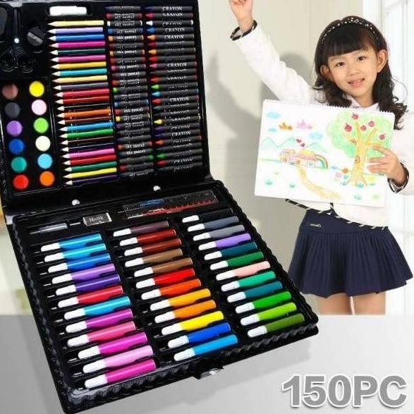 

dvc-78 150 pcs Crayon Alat Lukis Anak Pensil Warna Cat Air Perlengkapan Menggambar Melukis Mewarnai Set Art Full Set pc Krayon 150pcs 150pc Pastel Pena Cat Air Kuas Sale