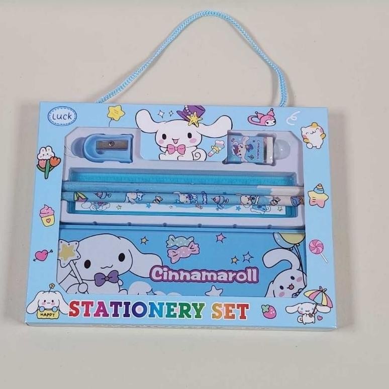 

gf-5 SET ALAT TULIS SANRIO VIRAL SET 6 IN 1 STATIONERY SET KOTAK PENSIL ANAK SET Original