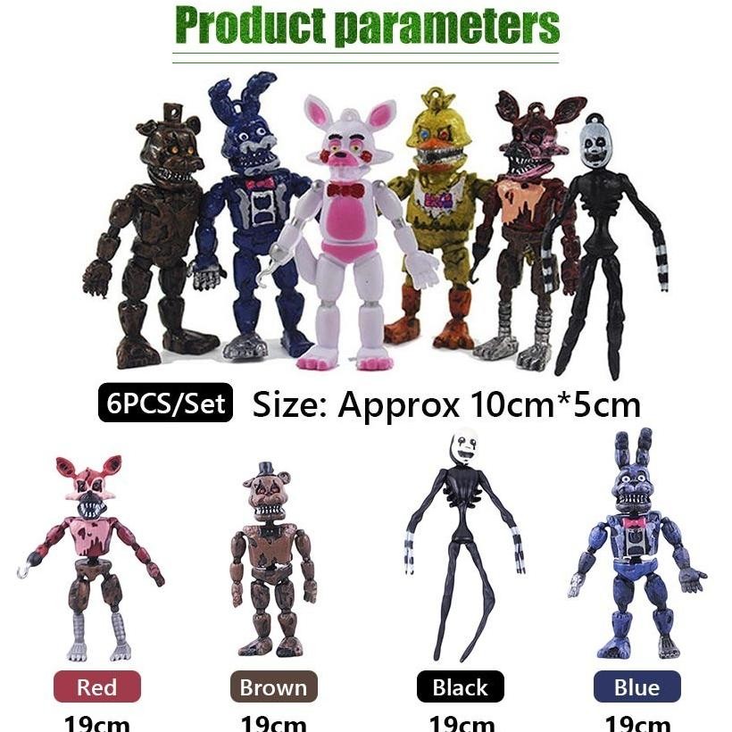 Action Figure 19cm Fnaf Figure Five Night At Freddy Set / Figure Fnaf Sendi Full Artikulasi Set / Ac
