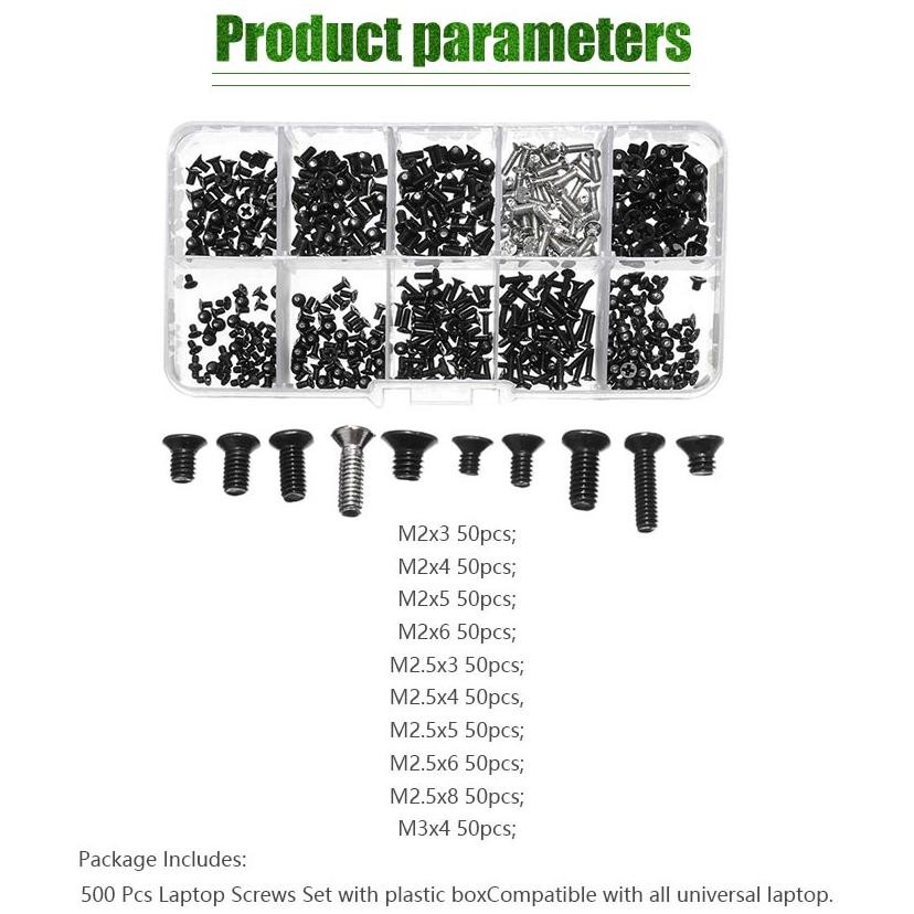 Aksesoris Desktop & Laptop Lainnya ISI 500PCS Universal Baut Laptop Screw Kecil M2 M2.5 M3 Notebook