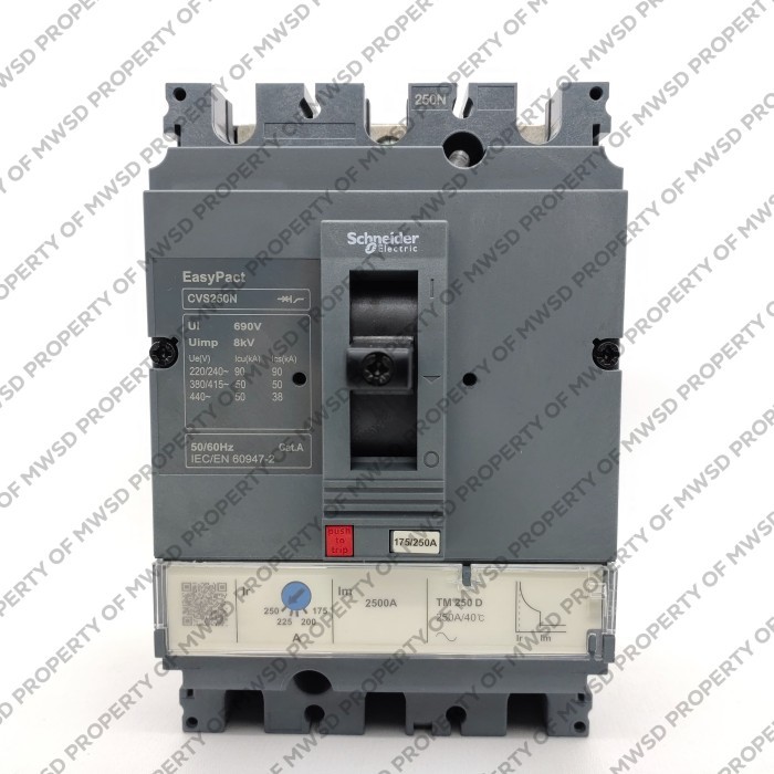 SCHNEIDER MCCB CVS250N 3P 250A 50KA LV525453