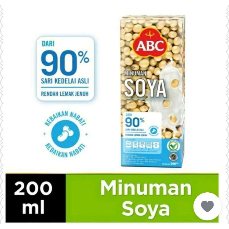 

Soy Bean Milk sari kedelai Abc 200ml Per Dus Isi 24pcs