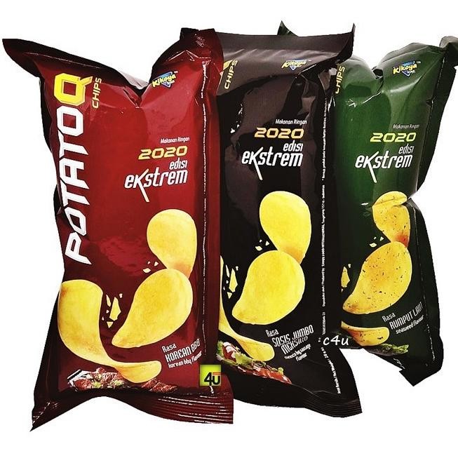 

POTATO Q CHIPS KERIPIK KENTANG 22gr KOREAN BBQ RUMPUT LAUT SOSIS JUMBO BARBEKIU BARBEQUE CEMILAN ANAK MAKANAN RINGAN KRIPIK POTATO-Q POTATOQ