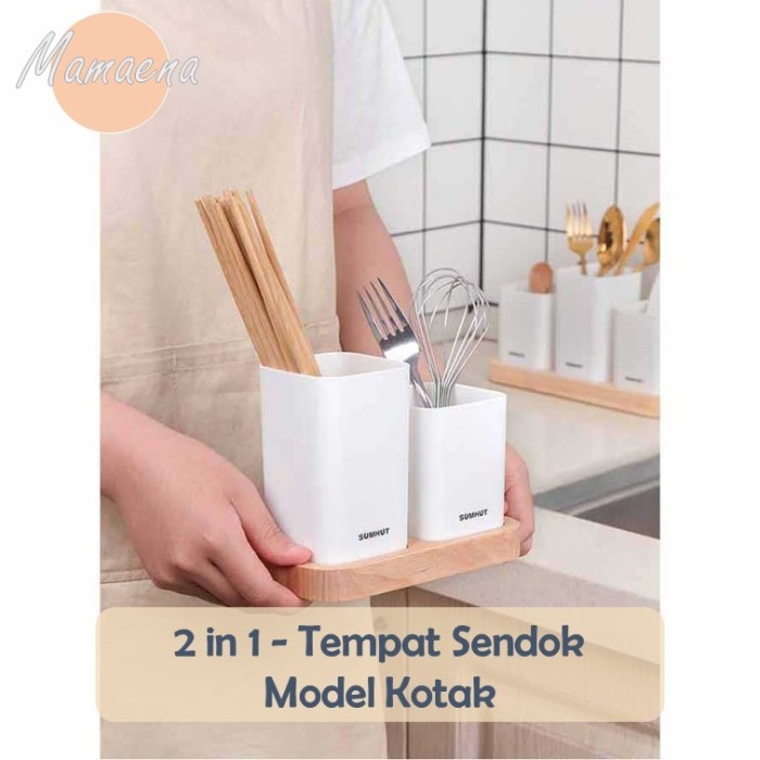 

Terbaru Tempat Sendok Garpu Aesthetic / Tempat Alat Makan Set Plastik - Putih Limited