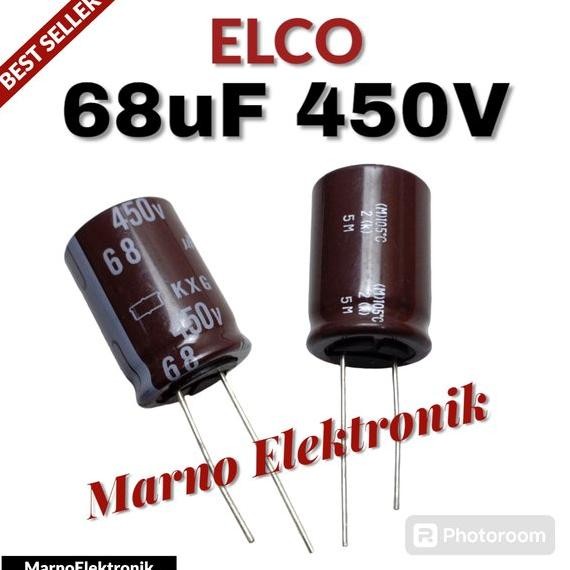 CAPASITOR ELCO 68UF 450V KAPASITOR ELCO ASLI ORIGINAL ORI