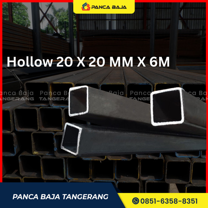 Besi Holo Hollow Pipa Kotak Hitam 20 X 20 Mm X 6 M (2X2 Cm) Best Seller