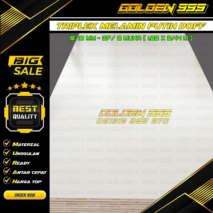 Haehae Triplek Melamin 18Mm / Doff / Df 2 Muka / Big Promo Termurah 