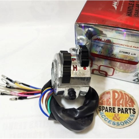 Saklar Honda C70 KIRI holder lampu Klakson C70 | 3E Sparepart Aksesoris
