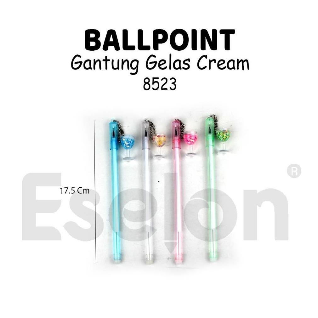 

nl-8 12pcs Pulpen Gantung Gelas Cream 8523 / 1 pak pulpen fancy gantung Original