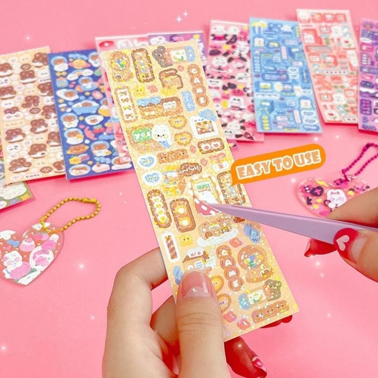 

gd-5 CODKapasitas Besar Tiga Lapis Kotak Penyimpanan DIY Liontin Akrilik Gantungan Kunci Key Ring Sticker Set Anak Perlengkapan Sekolah Bahan Akun Manual Alat Tulis Anak Sticker Guka Set Premium