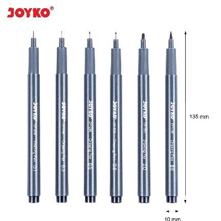 

Super Sale Spidol Drawing Joyko DP-298S / Drawing Pen Joyko (1 SET 6 PCS)+ Premium