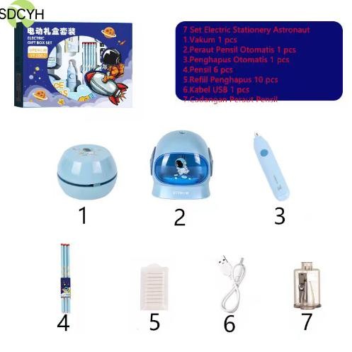 

fx-45 SDCYH Electric Stationery Set / Set Alat Tulis Elektrik Rautan Penghapus Vacuum Pensil 11 In 1 Terlaris