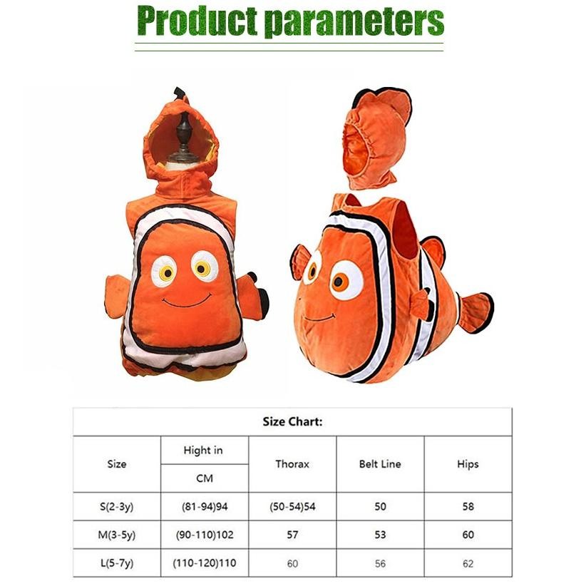 Kostum Anak Kostum Badut Nemo / Baju Kostum Anak Finding Nemo Costume Clown Fish