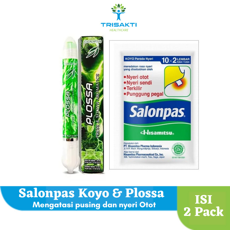PROMO PAKET SALONPAS KOYO ISI 10 LEMBAR & PLOSSA EUCALYPTUS MINYAK ANGIN AROMATHERAPY TERMURAH