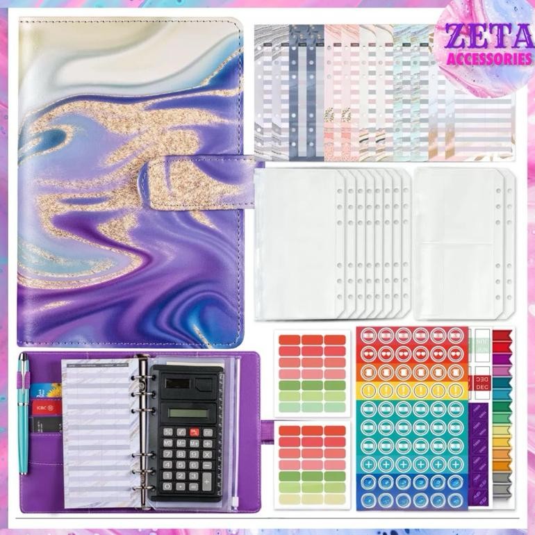 

Murah Meriah ZETA BN01 - Binder kulit keuangan A6 6 ring motif marble full set premium / Binder kulit A6 6 lubang / Note book premium Termurah