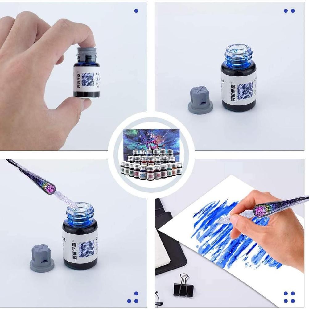 

GC27 Glass Dip Calligraphy Pen Set Dengan 12 Ink Kaca Calligraphy Set Hemat