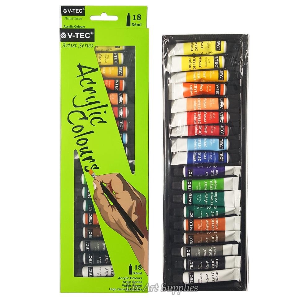 

er-87 V-Tec Acrylic Color Set 18 - 618A/ Cat Akrilik Cat Akrilik Set 18x6ml Original