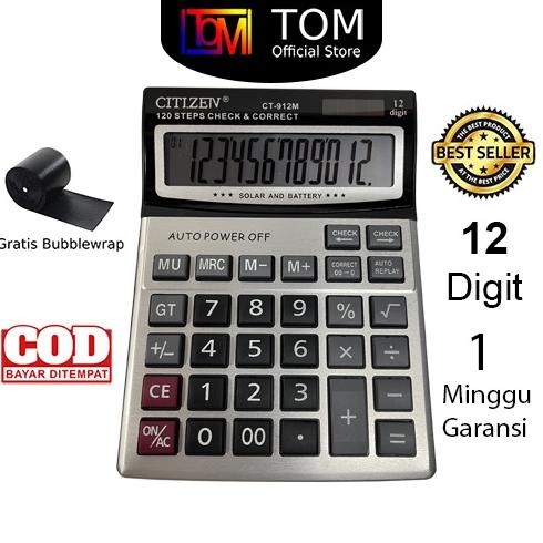 

eqw-68 Kalkulator CITIZEN 12 Digit - Calculator Check Dual Two 2 Power Viral