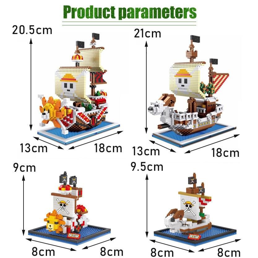 Mainan Balok Bricks Kapal One Piece Mini Thousand Sunny / Bricks Kapal Merry / Blok Bangunan Kapal B