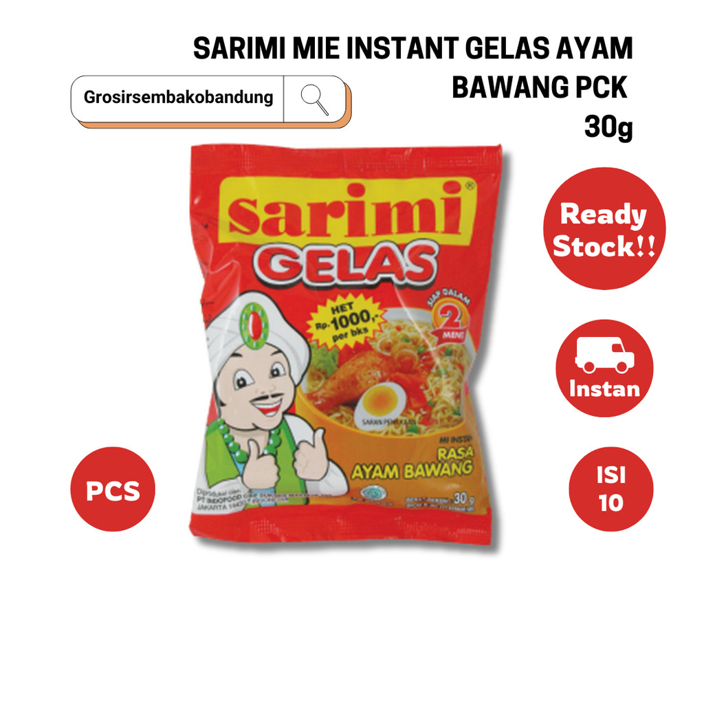 SARIMI MIE INSTANT GELAS AYAM BAWANG PCK 30g - 1 Rcg - Kota Bandung