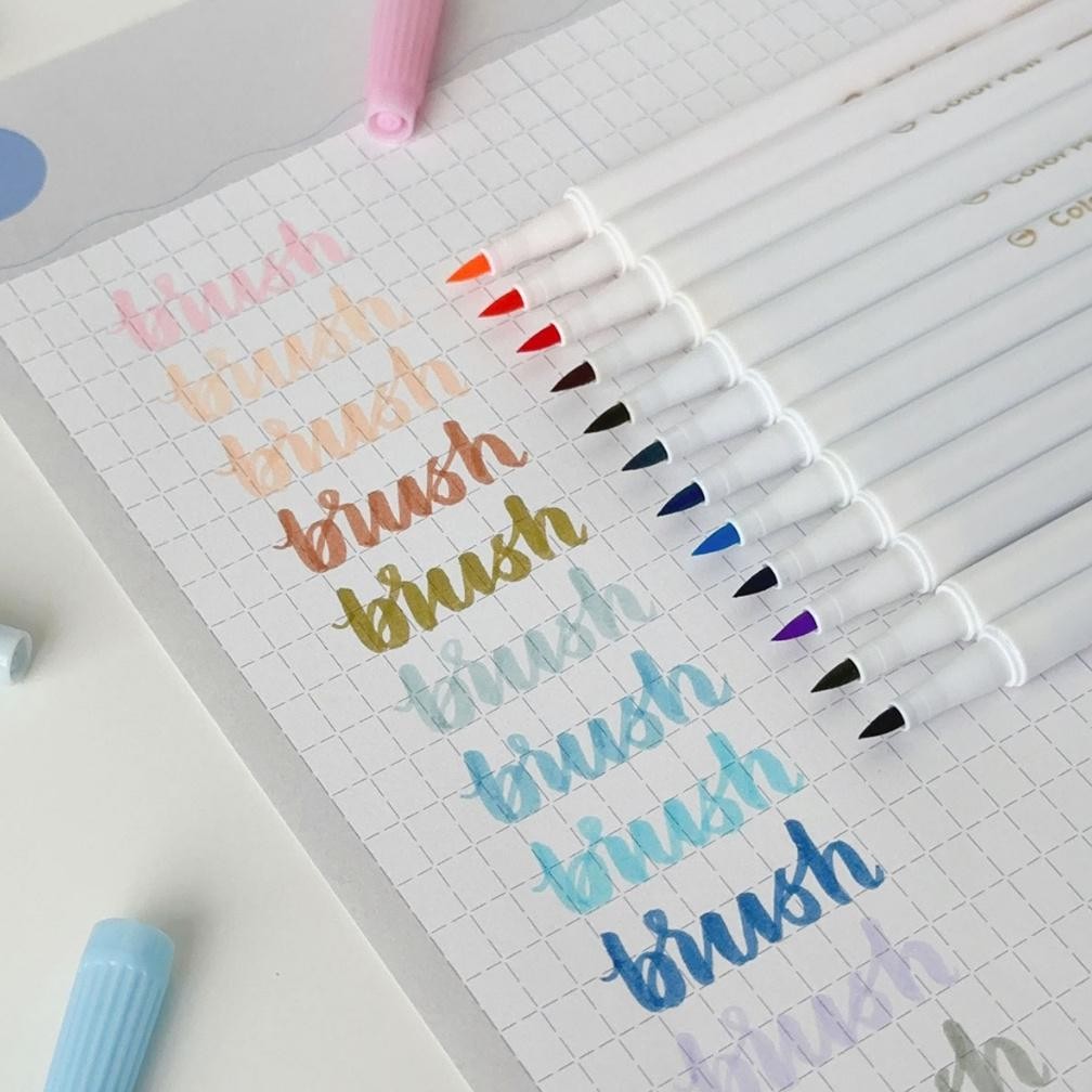 

ew-45 Winzige Set 12 Calligraphy Pen Brush Lettering Pen Aesthetic Vintage Warna Warni Brush Marker Pena Kuas Warna Pulpen Pena Kaligrafi Coloring Markers Sale