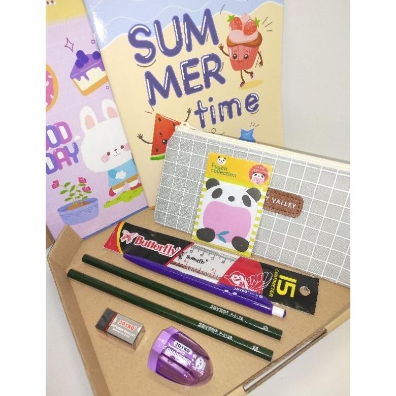 TU26 Paket Buku Tulis dan Alat Tulis Sekolah Anak / Paket Buku Tulis Sidu 38 Lembar / Alat Tulis Set