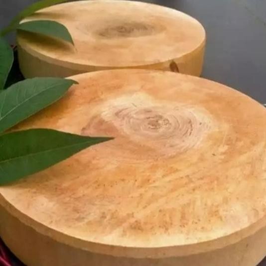 Talenan Daging Kayu Diameter 50Cm - Talenan Kayu Bulat - Alat Dapur -