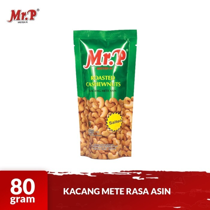 

Mr.P - Kacang Mete Rasa Asin 80gr - Roasted Cashew Nuts (Lightly Salted)