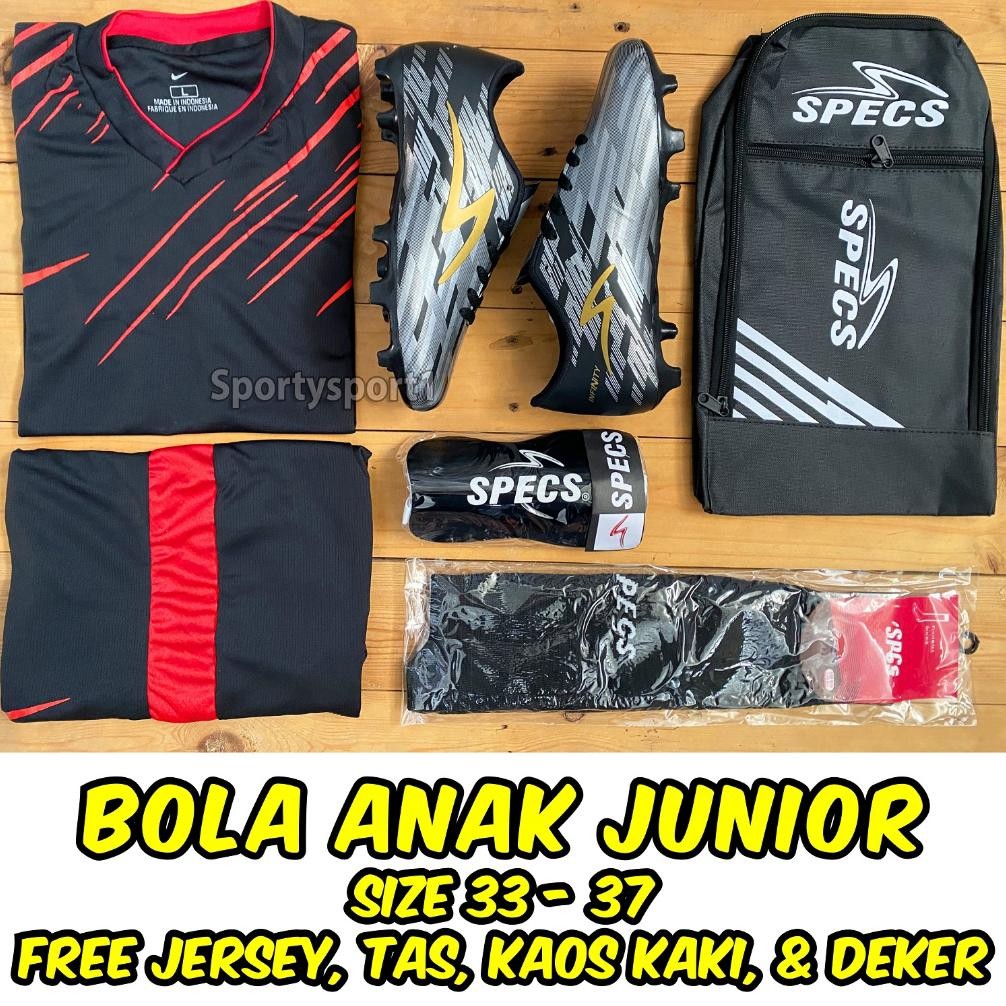 Terlaris Paket Sepatu Bola Anak Dapat Setelan Jersey Tas Sepatu Deker & Kaos Kaki, Sepatu Bola Anak 