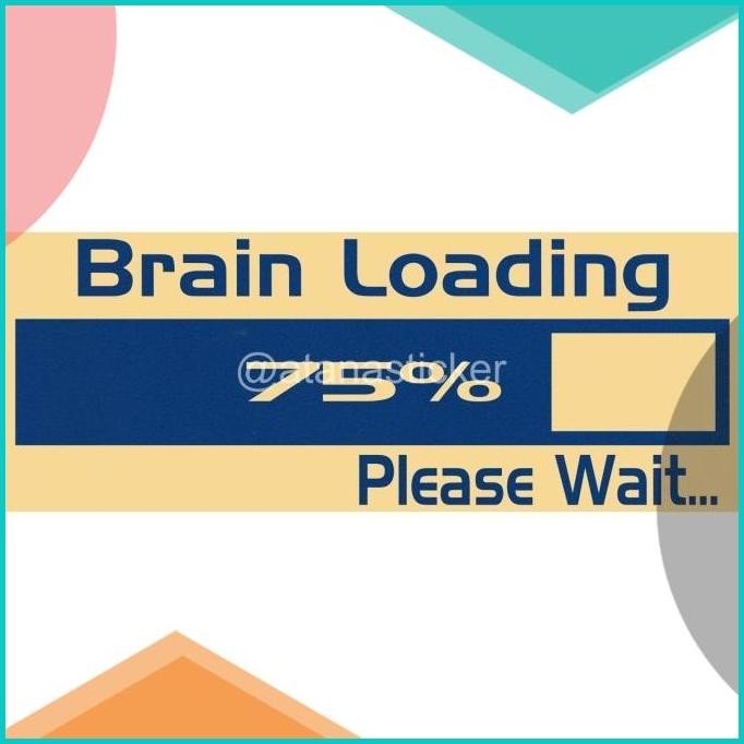 

Sticker Cutting Brain Loading Please Wait 15x5,5cm 140BZ4 perkakas