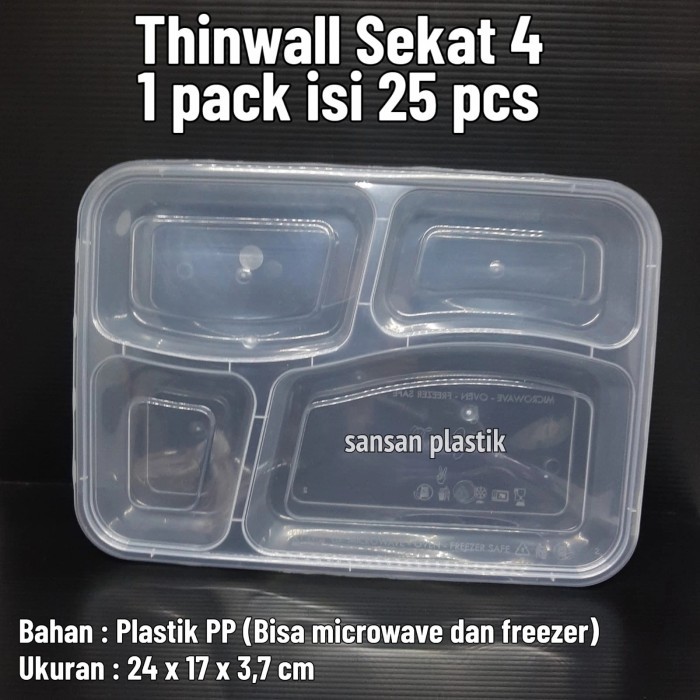 

Terbaru Thinwall sekat 4 isi 25 pcs / box bento / tempat makan - Sekat 4 Victory Limited
