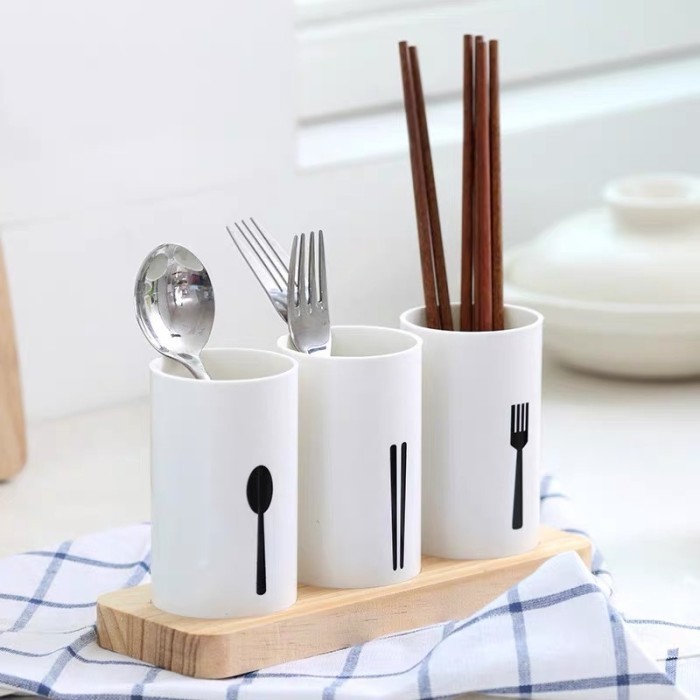 

Terbaru Tempat Sendok Garpu Sumpit Rak Sendok Alat Makan Dapur 3 PCS SET Limited
