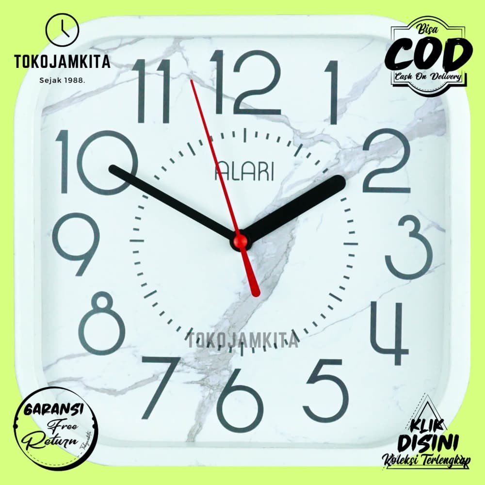 Jam Dinding Analog Marble Granit Dekorasi Dinding Minimalis Bagus AL1239-5454 Besar