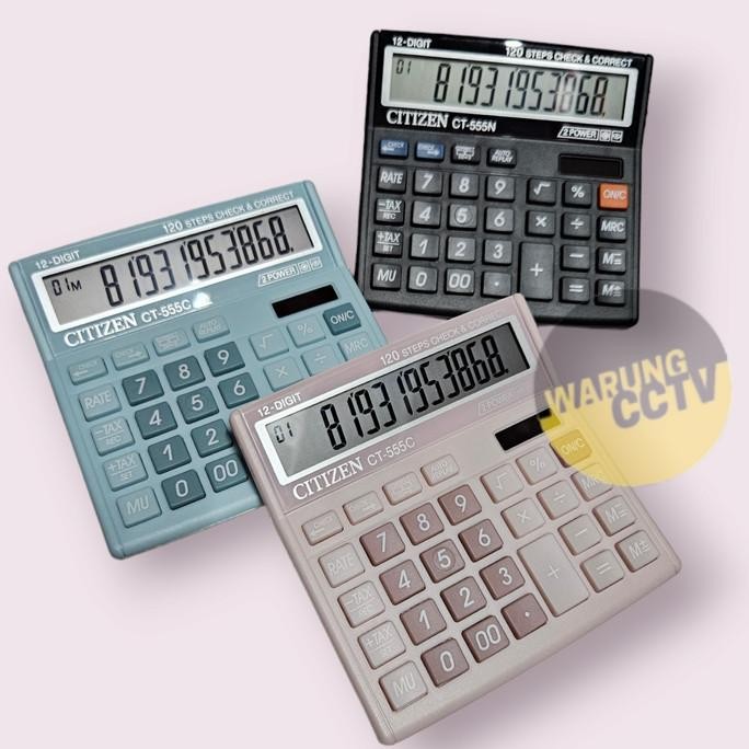 

hg-24 KALKULATOR CITIZEN CT-555N calculator dagang 12 digit check correct Murah