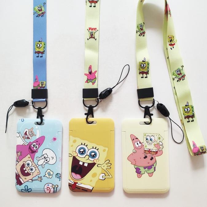

ID Card Holder Name Tag Lanyard Kalung Kartu Kartun Spongebob Patrick