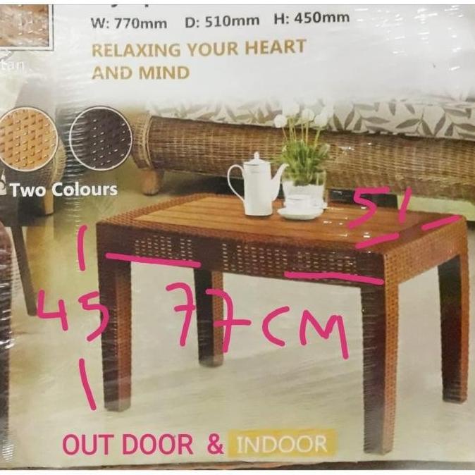 Ns Set= 4 Kursi Rotan + 1 Meja Tamu Besar Rotan Plastik Super Kuat, Caprigurltime