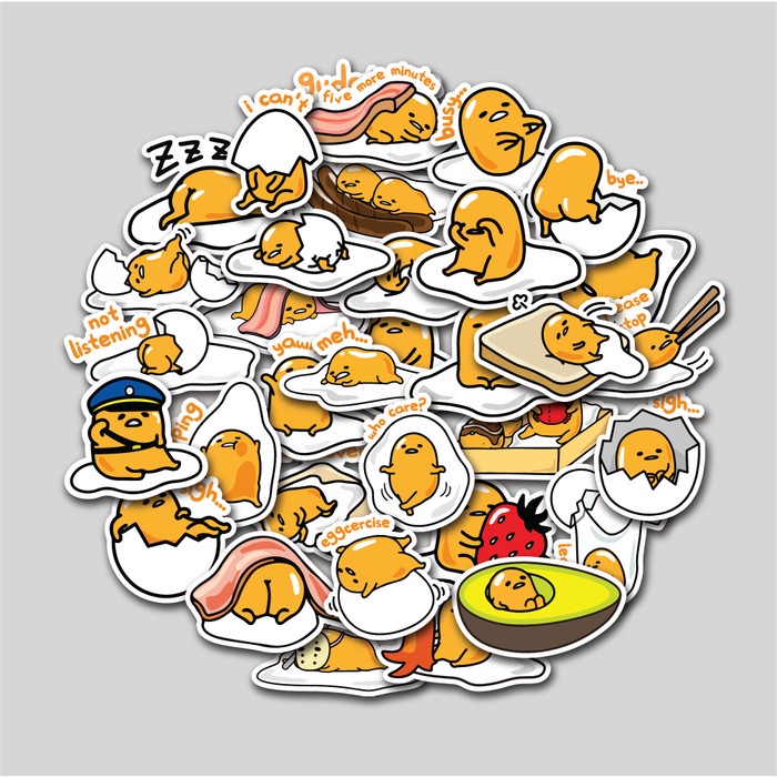 

Sticker Pack Gudetama Stiker Tumbler Laptop Sticker Koper Helm
