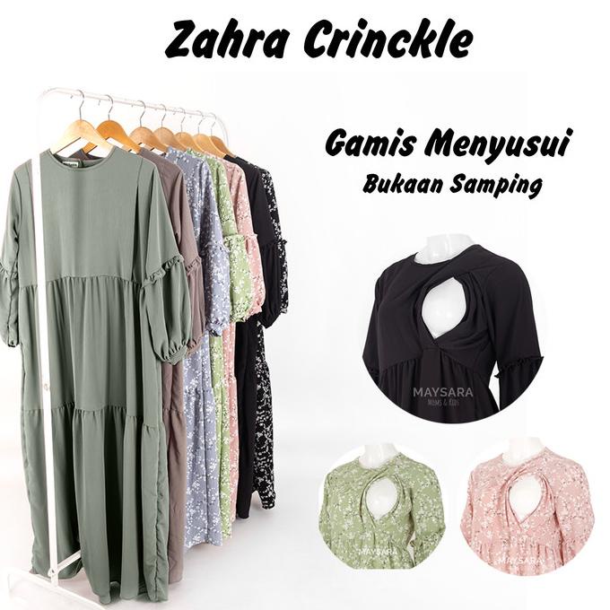Gamis Dress Baju Menyusui Bukaan Samping Katun Cringkel Premium